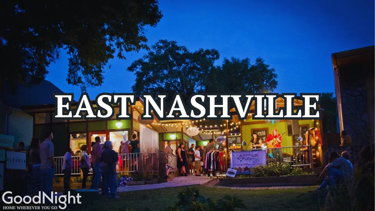 An energetic streetscape showing people socializing beneath decorative lights, with boutique clothing displays and a lively ambiance. The image captures active street life, shopping, and local culture in action, suggesting diverse daylight adventures.